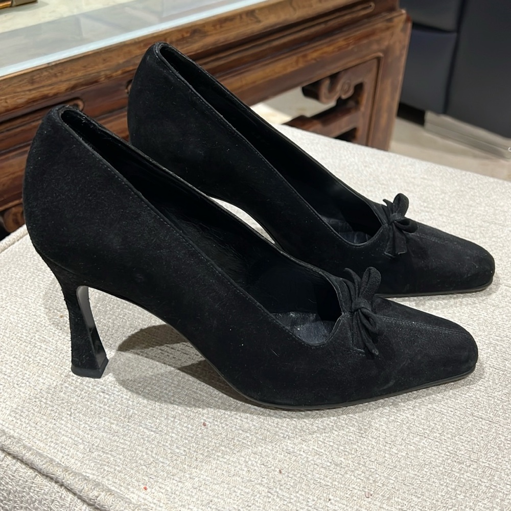 Jean-Paul Barriol suede black pumps made in France